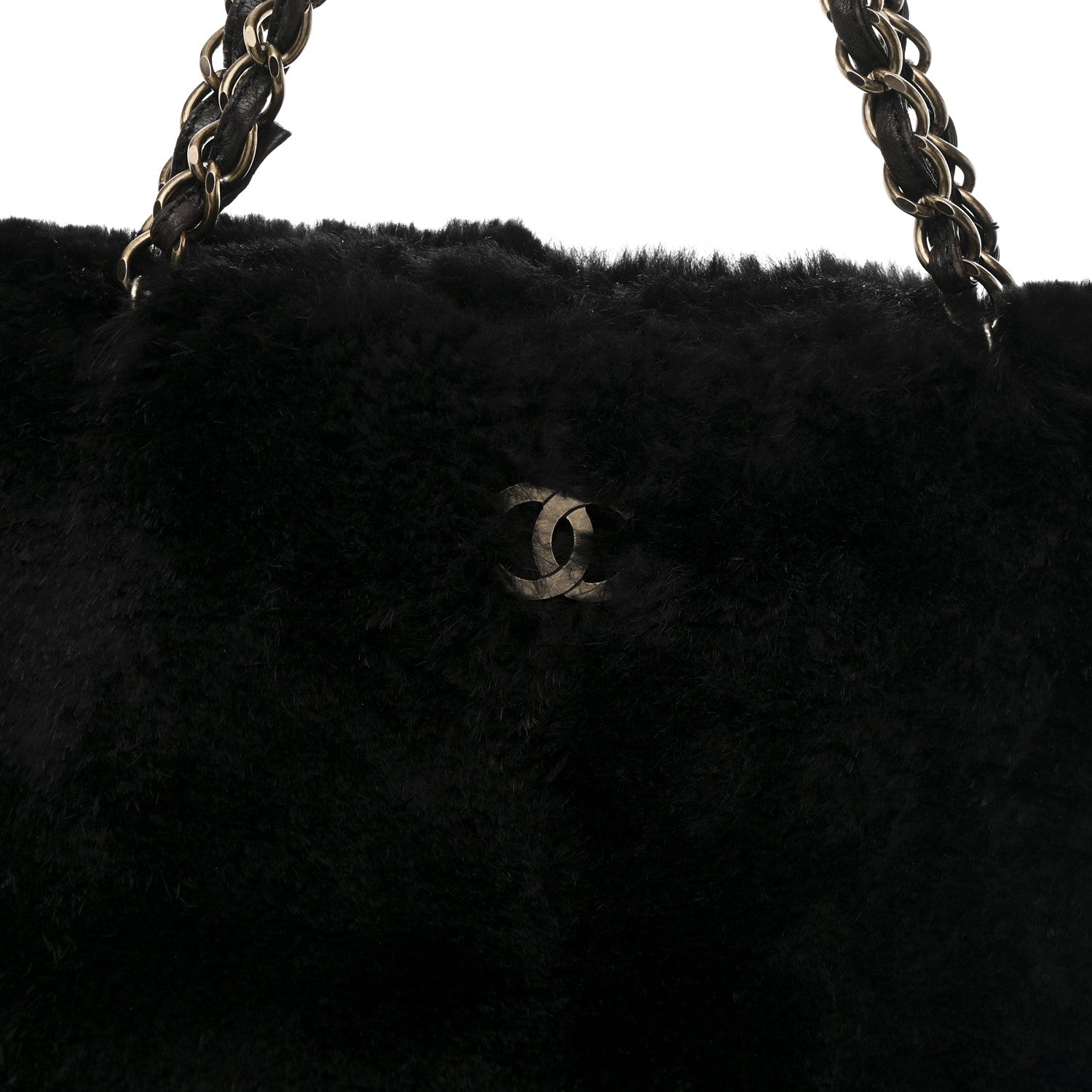 Chanel Orylag Rabbit Fur CC Tote Black 8 of 10