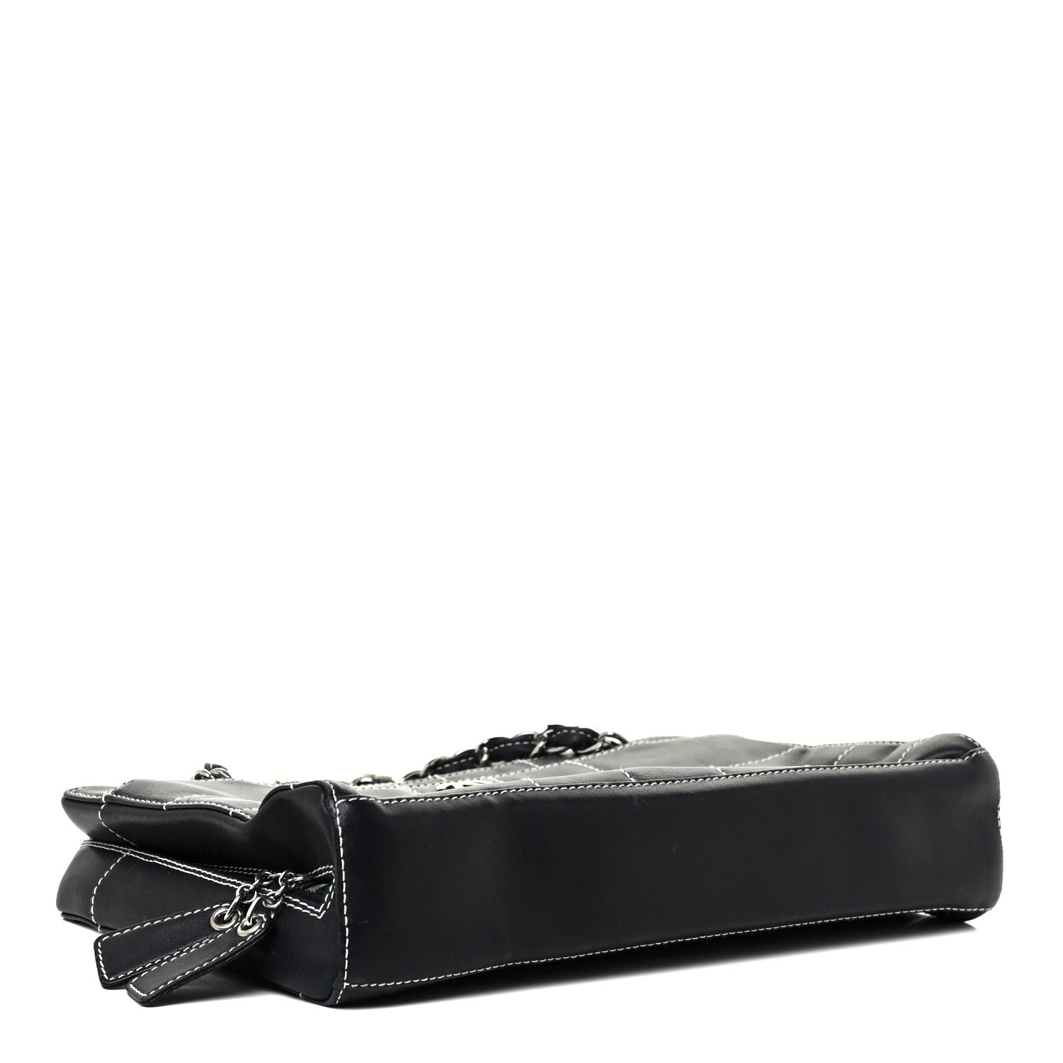 Chanel Lambskin Square Stitched Shoulder Bag Navy 4 of 26