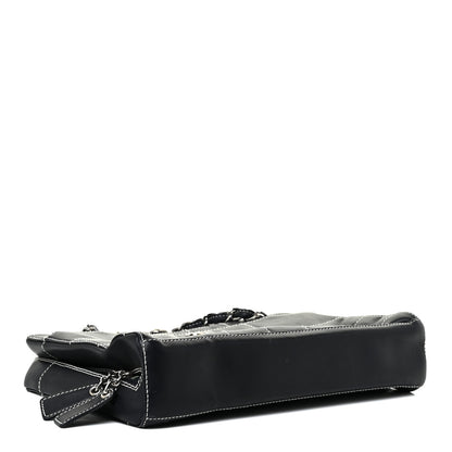 Chanel Lambskin Square Stitched Shoulder Bag Navy 4 of 26