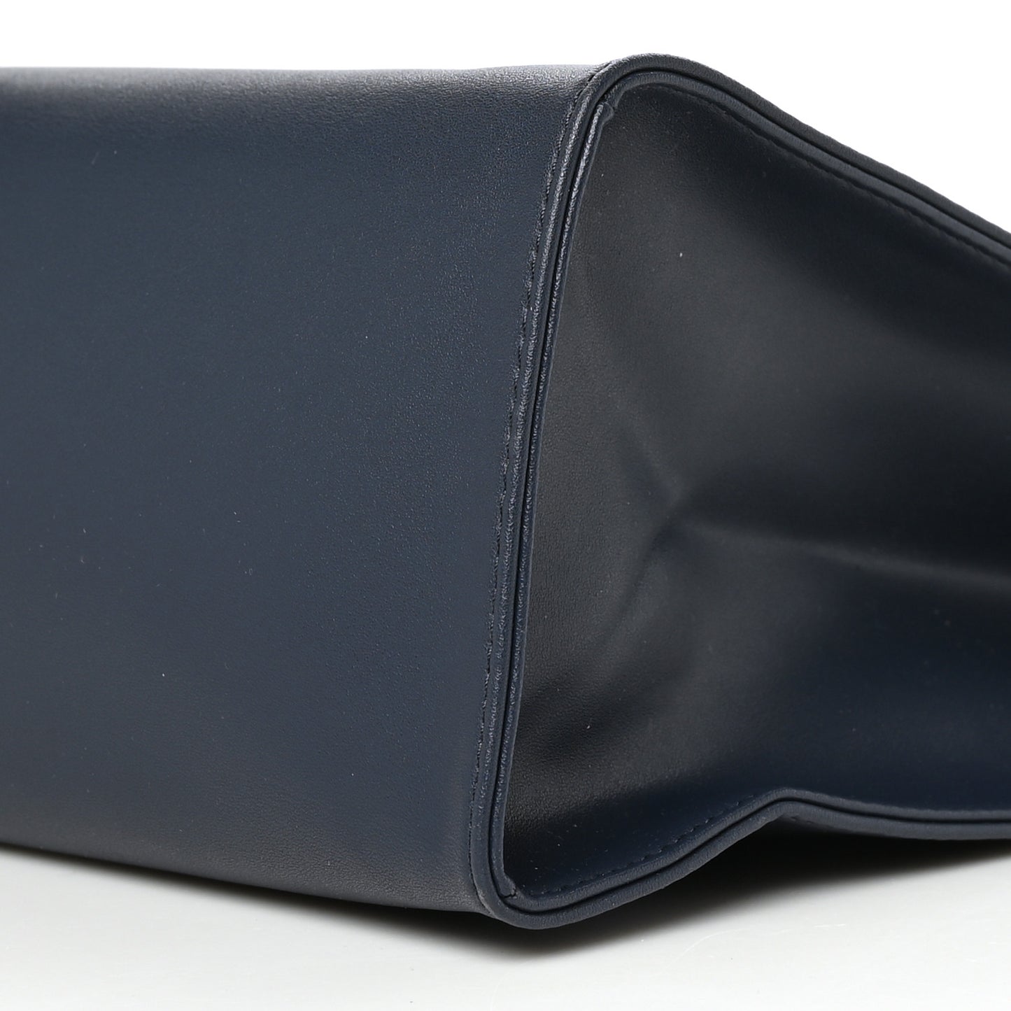 Vegan Leather Medium Shopping Bag Navy