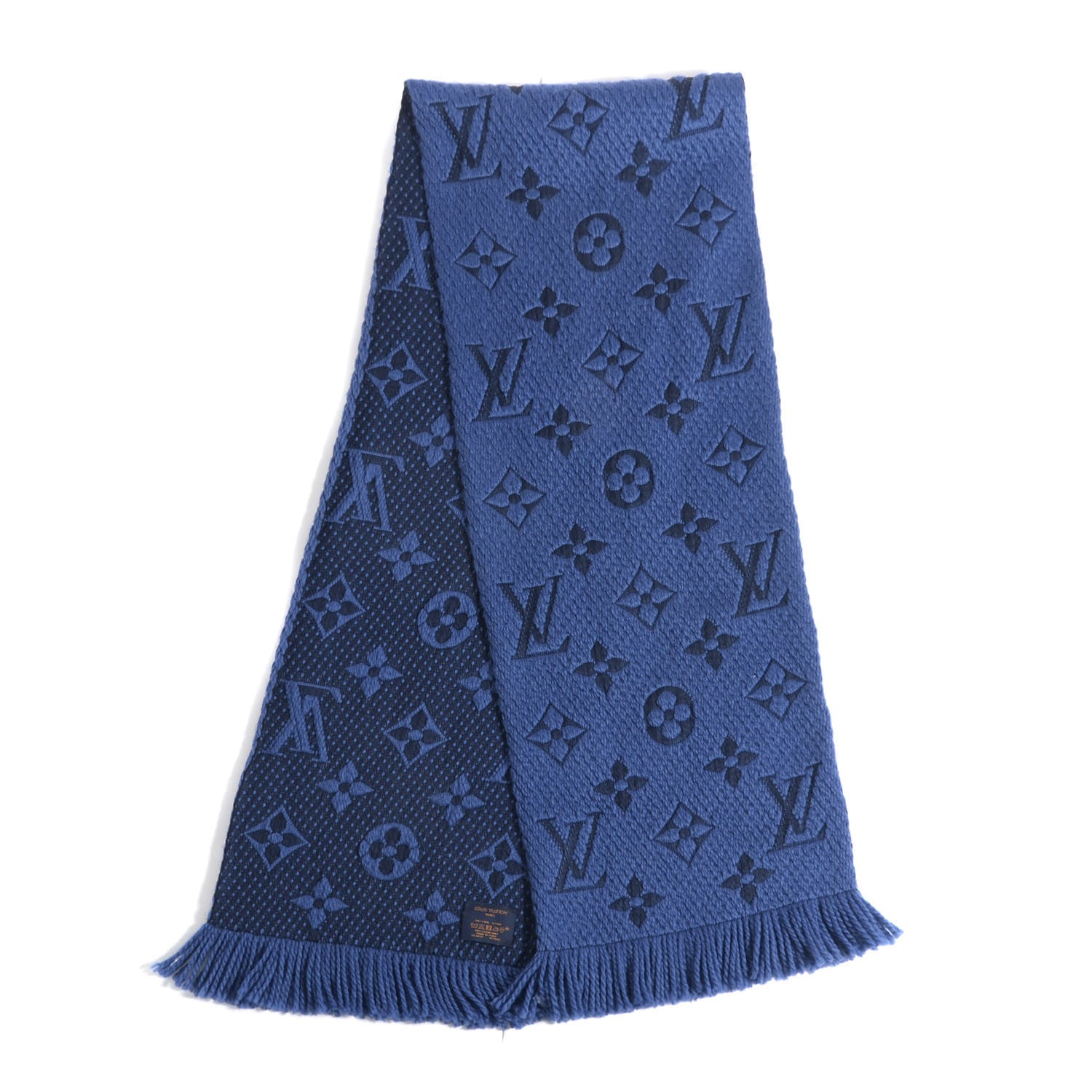 Louis Vuitton Wool Silk Logomania Scarf Denim Dark 3 of 4