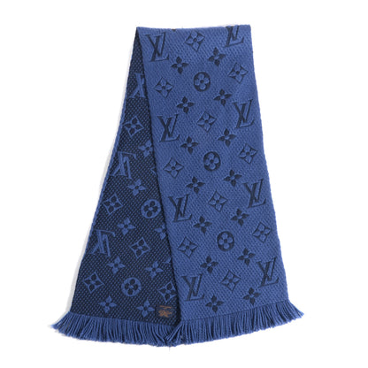 Louis Vuitton Wool Silk Logomania Scarf Denim Dark 3 of 4