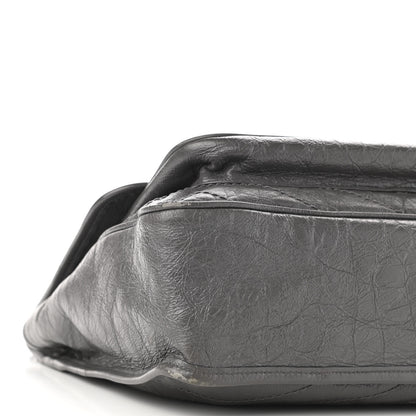 Saint Laurent Crinkled Calfskin Matelasse Monogram Large Niki Chain Satchel Storm 10 of 11