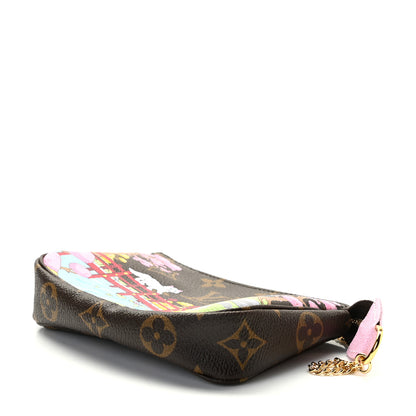 Louis Vuitton Monogram 2021 Christmas Animation Japanese Garden Mini Pochette Accessories Wisteria Pink 5 of 10