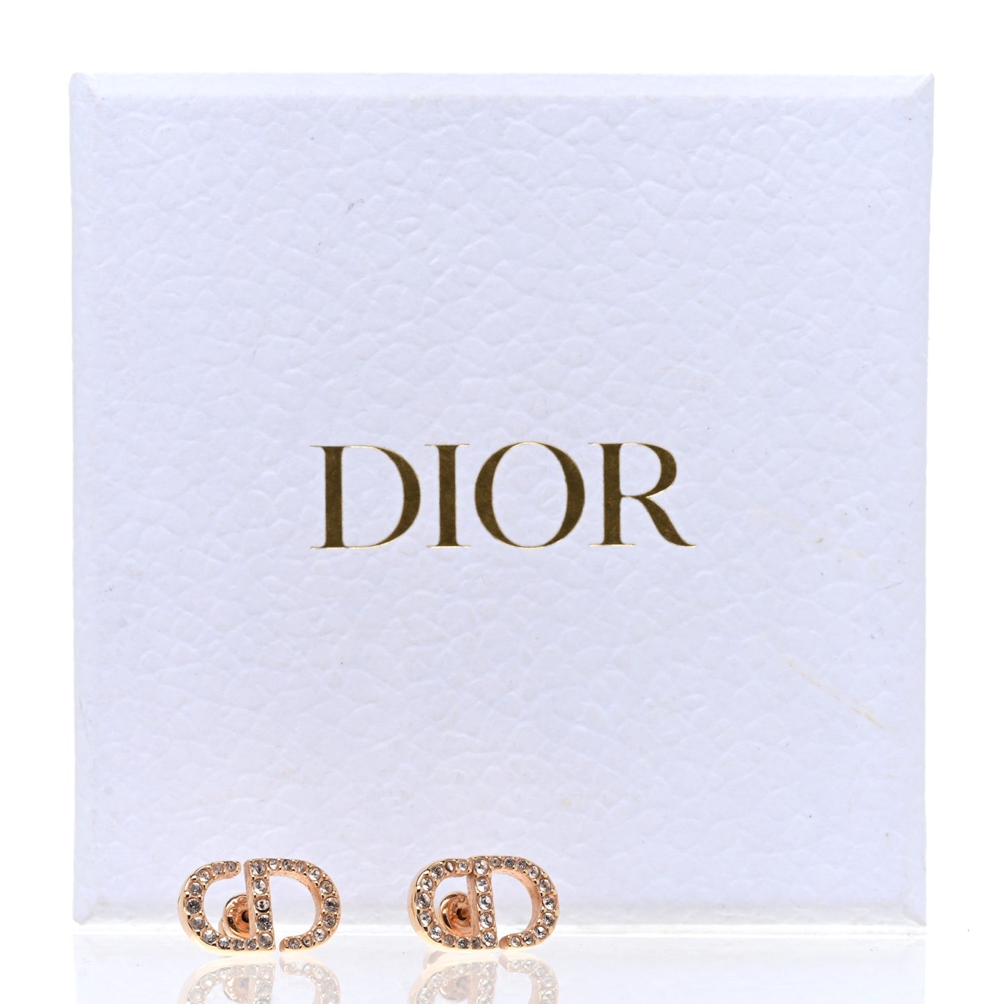 Crystal Petit CD Stud Earrings Gold