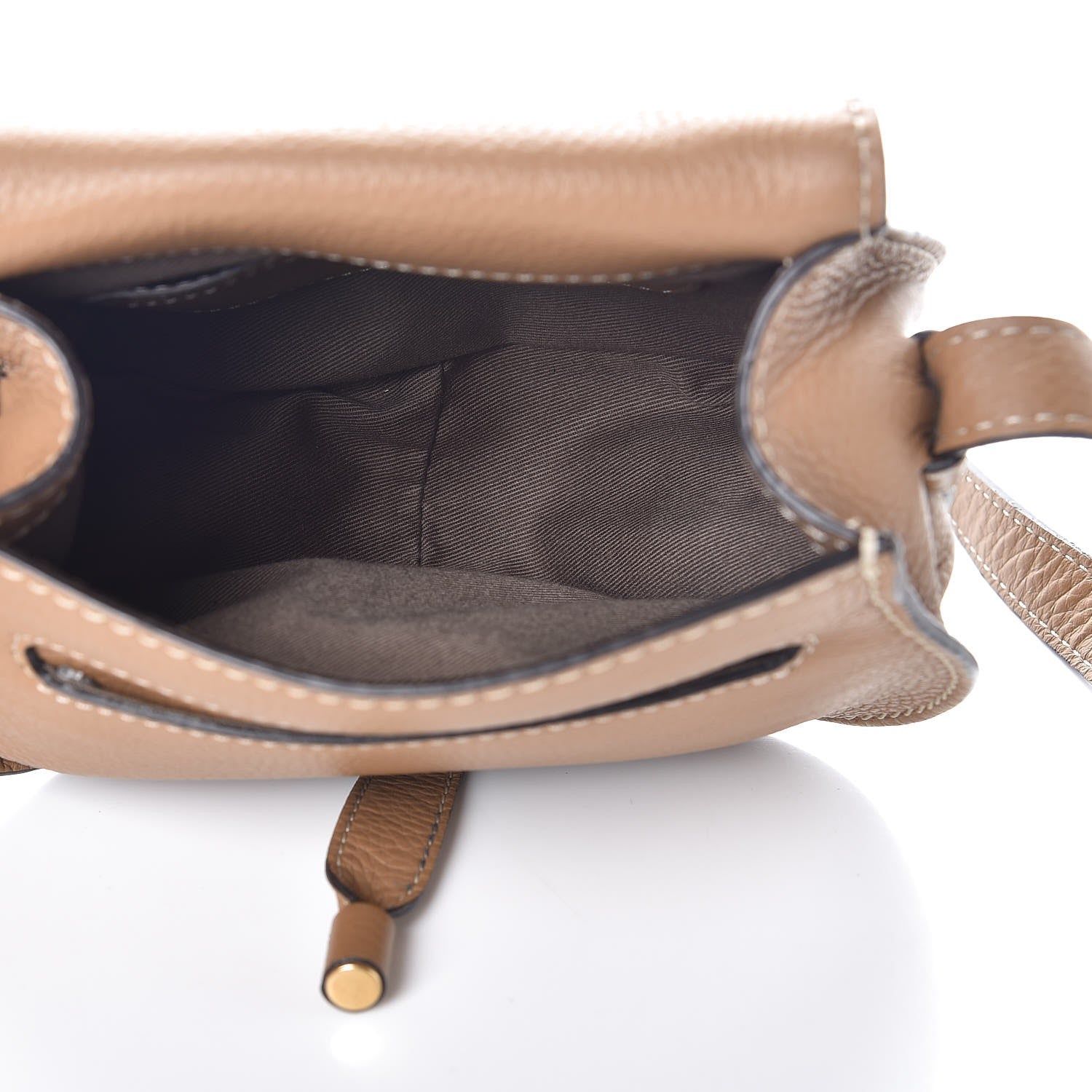 Chloe Calfskin Mini Marcie Round Crossbody Bag Nut 5 of 9