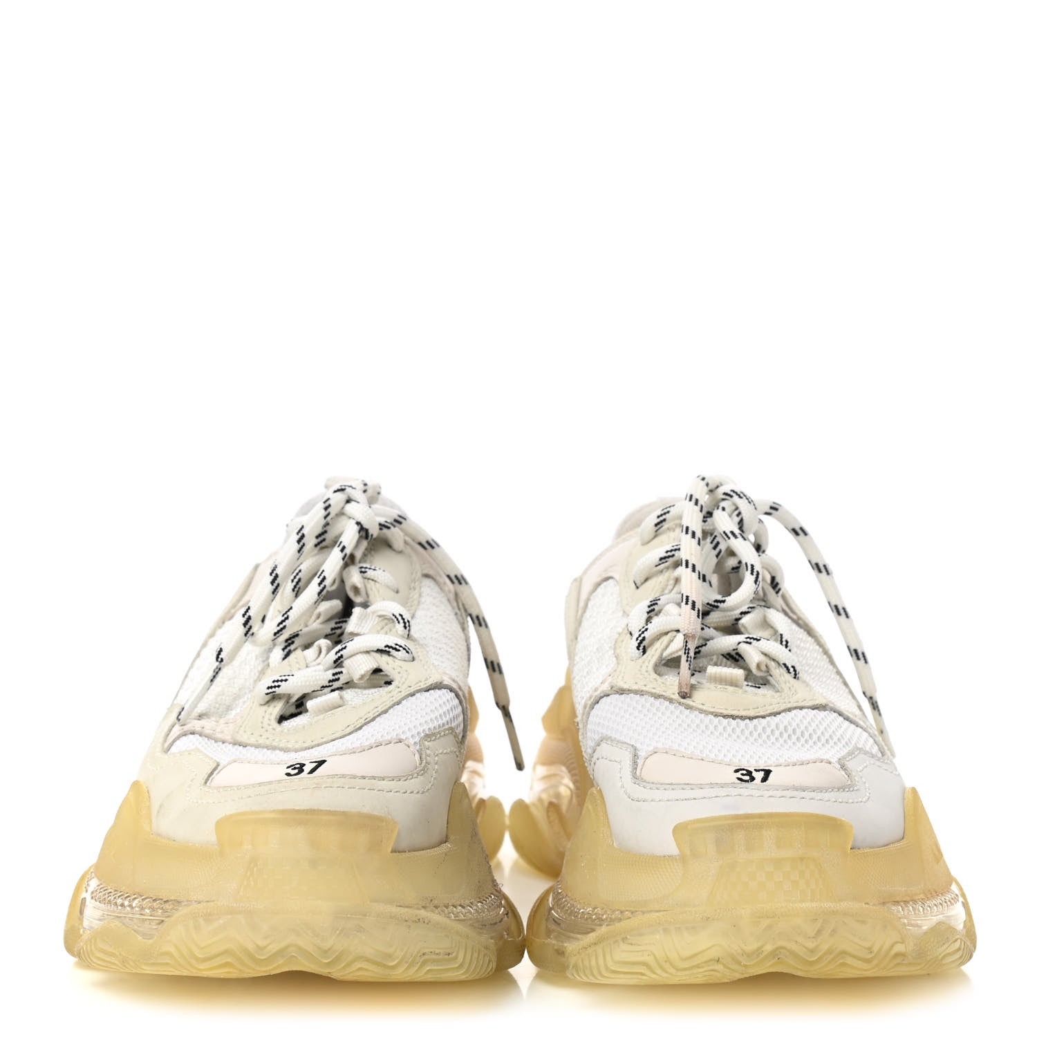 Balenciaga Fabric Mesh Clear Sole Womens Triple S Sneakers 37 White 2 of 8