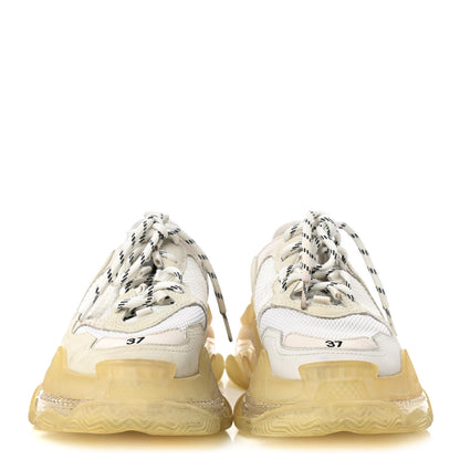 Balenciaga Fabric Mesh Clear Sole Womens Triple S Sneakers 37 White 2 of 8