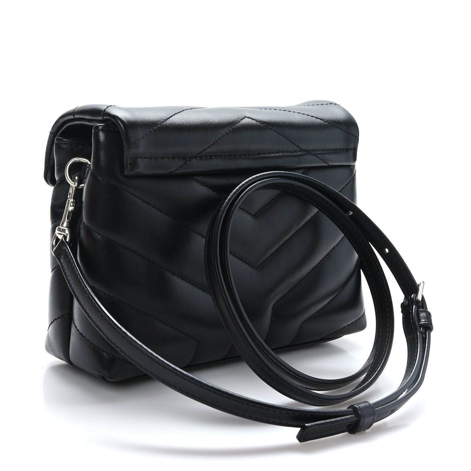 Saint Laurent Calfskin Y Quilted Monogram Toy Loulou Crossbody Bag Black 3 of 10