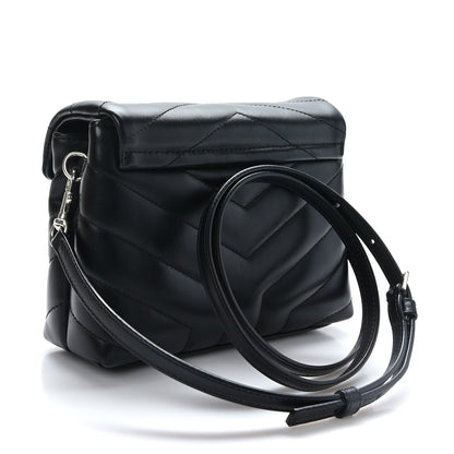 Saint Laurent Calfskin Y Quilted Monogram Toy Loulou Crossbody Bag Black 3 of 10