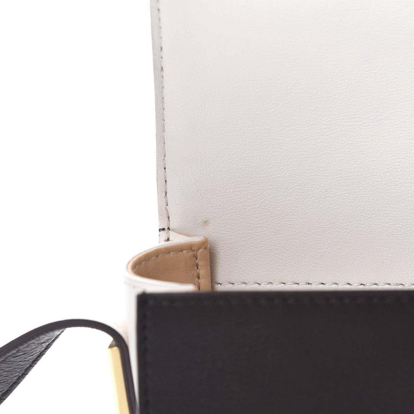Calfskin Mini Madame Crossbody Dark Brown White