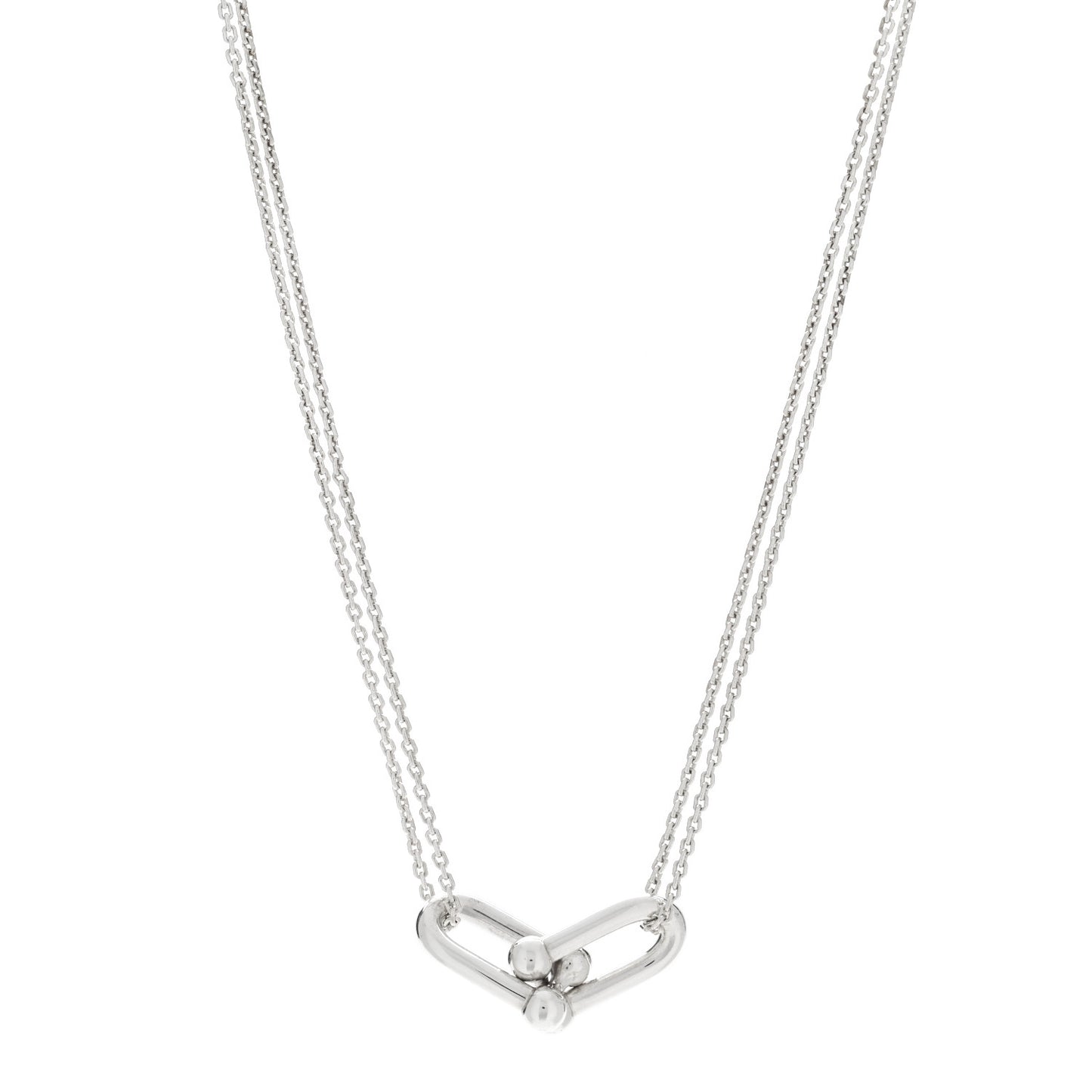 Sterling Silver Double HardWear Link Pendant Necklace