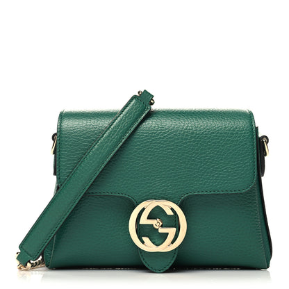 Gucci Dollar Calfskin Interlocking G Crossbody Bag Emerald 1 of 11