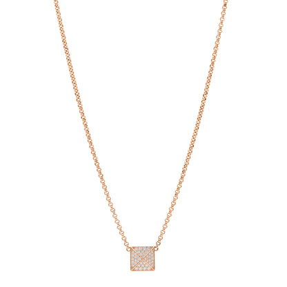 Hermes 18K Rose Gold Diamond MM Clou d'H Pendant Necklace 1 of 5