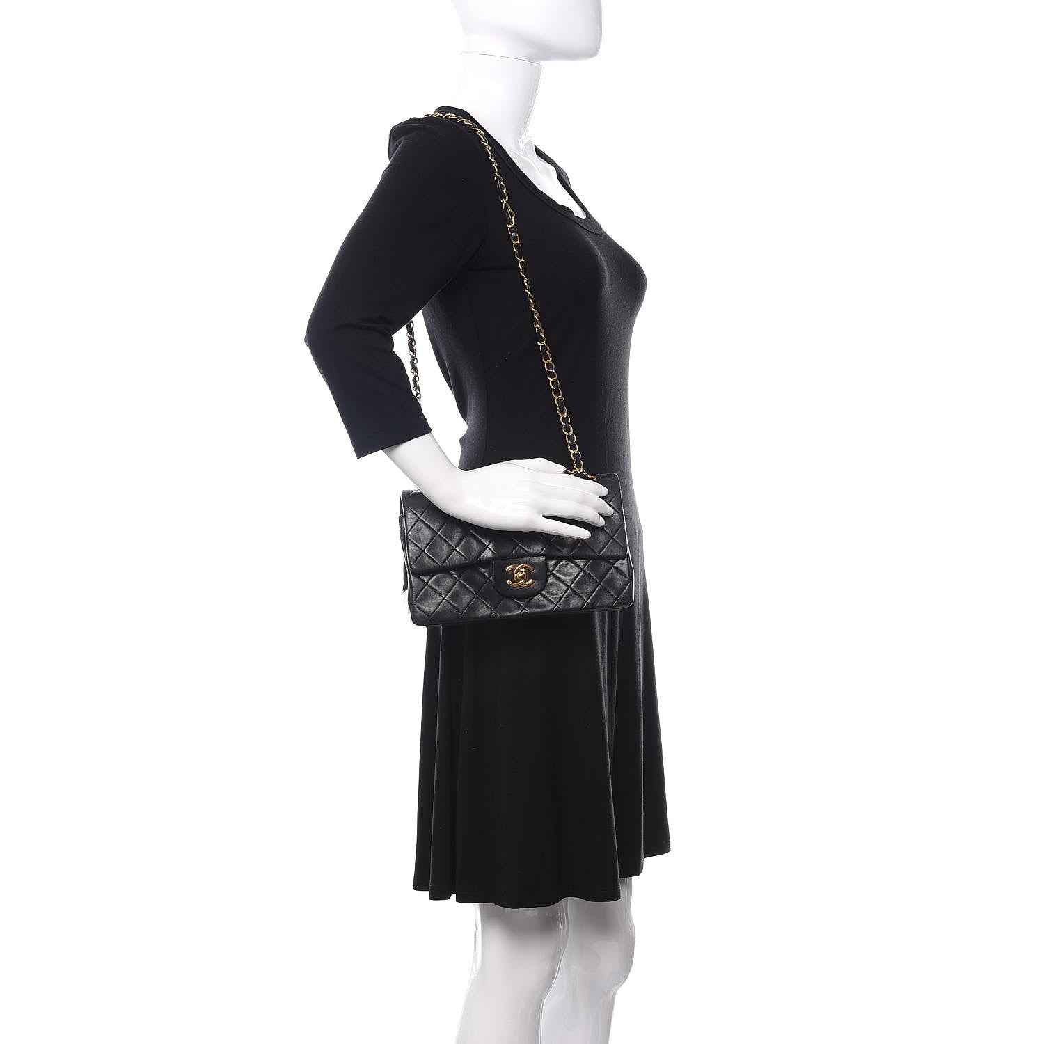 Chanel Lambskin Quilted Small Double Flap Black 3 of 17