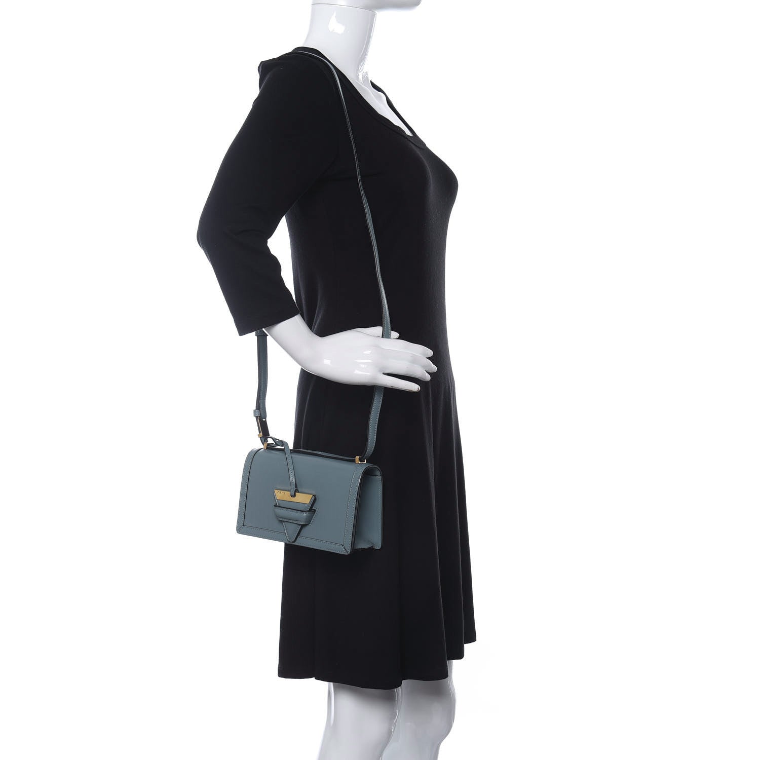 Loewe Calfskin Small Barcelona Shoulder Bag Stone Blue 2 of 15