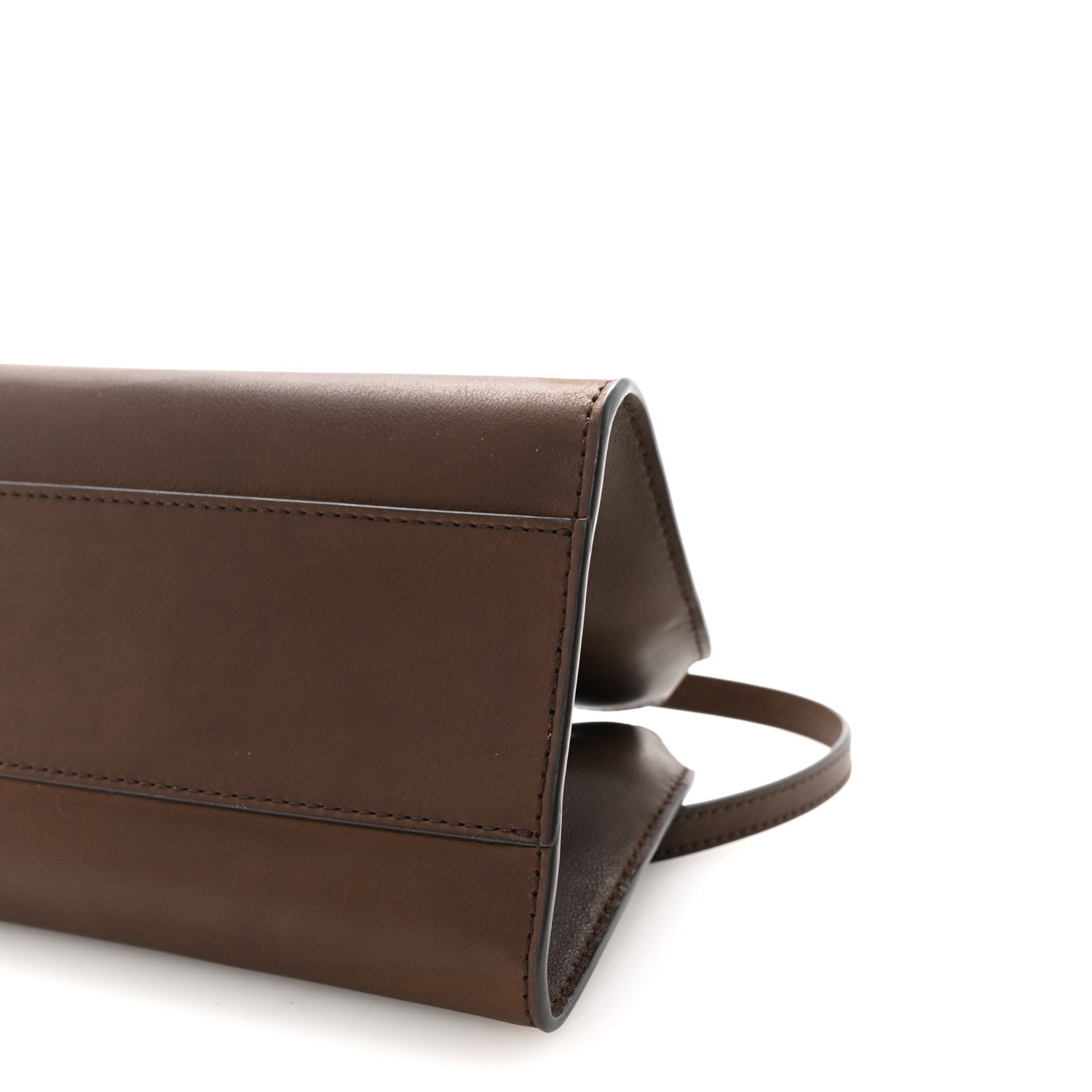 The Row Polished Saddle Calfskin Peggy Clutch Deep Brown 9 of 9