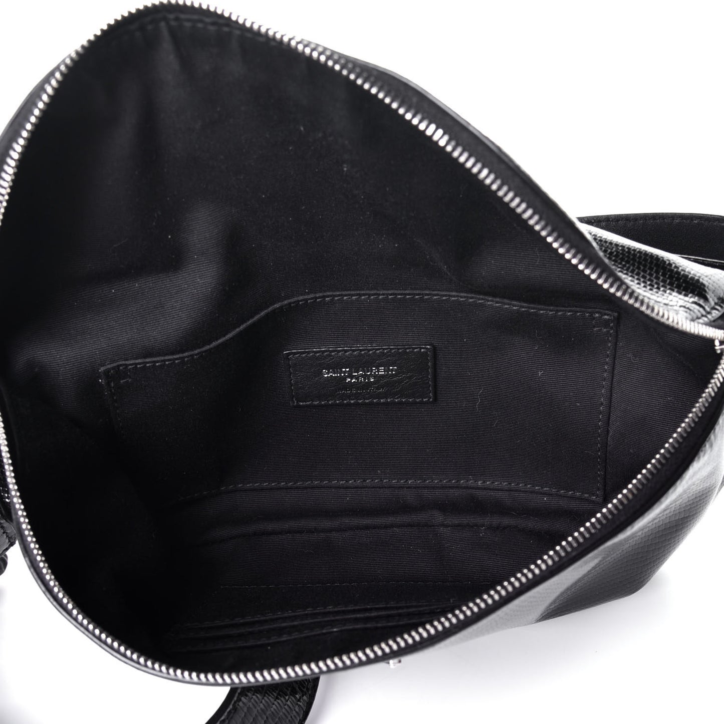 Lizard Embossed Calfskin Belt Bag Black