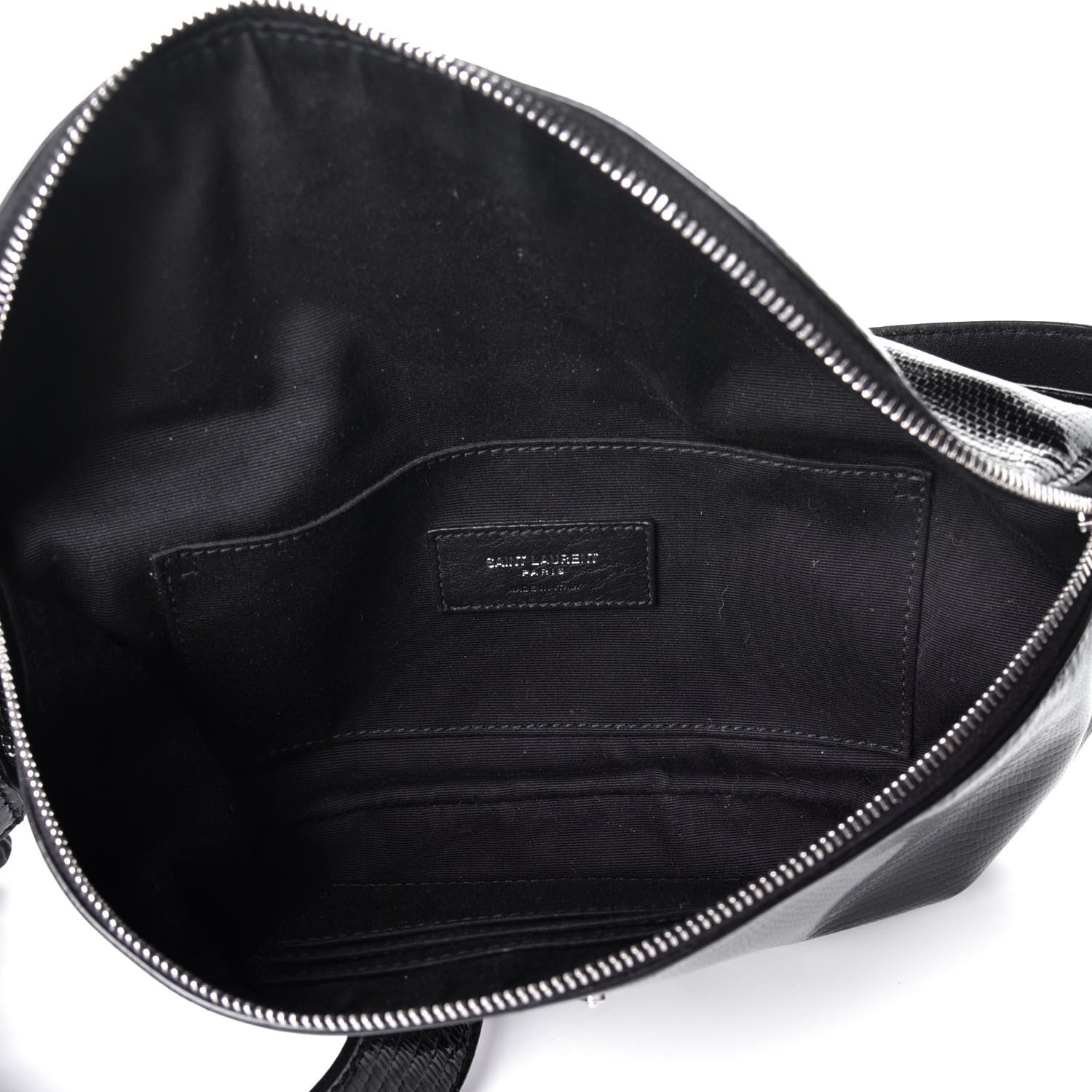 Saint Laurent Lizard Embossed Calfskin Belt Bag Black 4 of 8