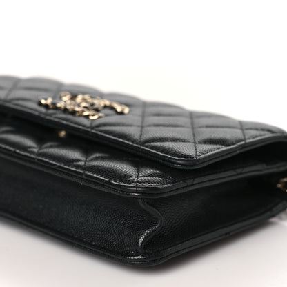 Chanel Caviar Quilted French New Wave Chain CC Wallet On Chain WOC Black 10 of 11