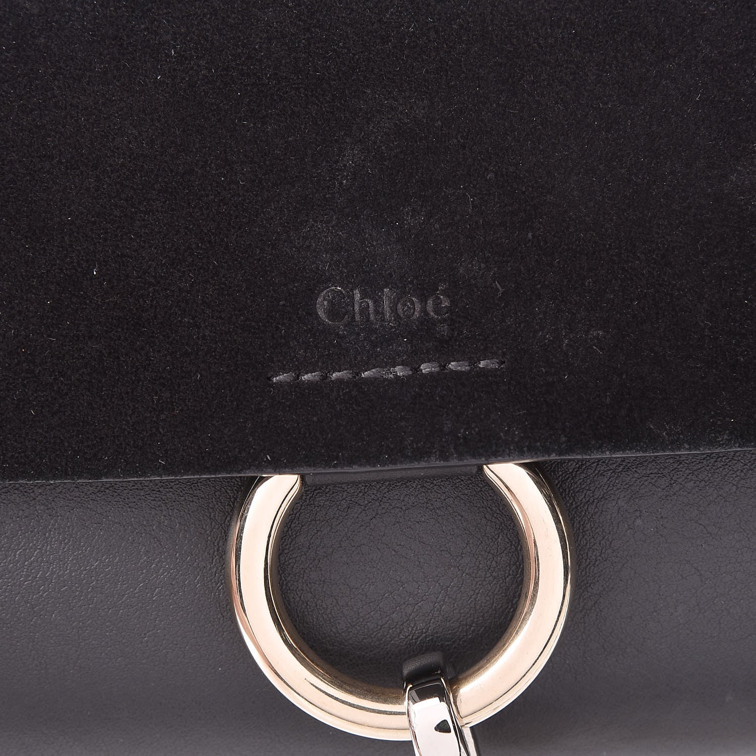 Chloe Suede Calfskin Mini Faye Shoulder Bag Black 8 of 10