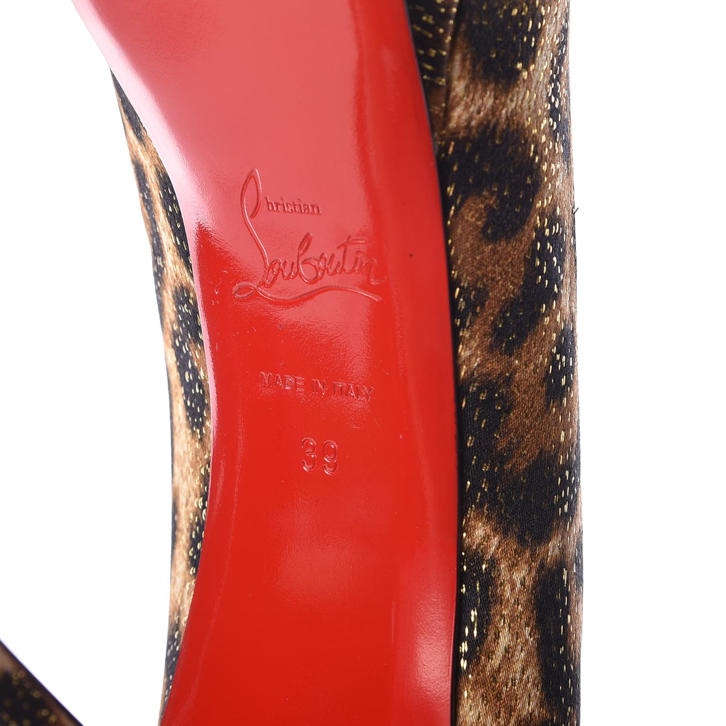 Lurex Specchio Leopard Fetish Peep 130 Pumps 39 Black Gold