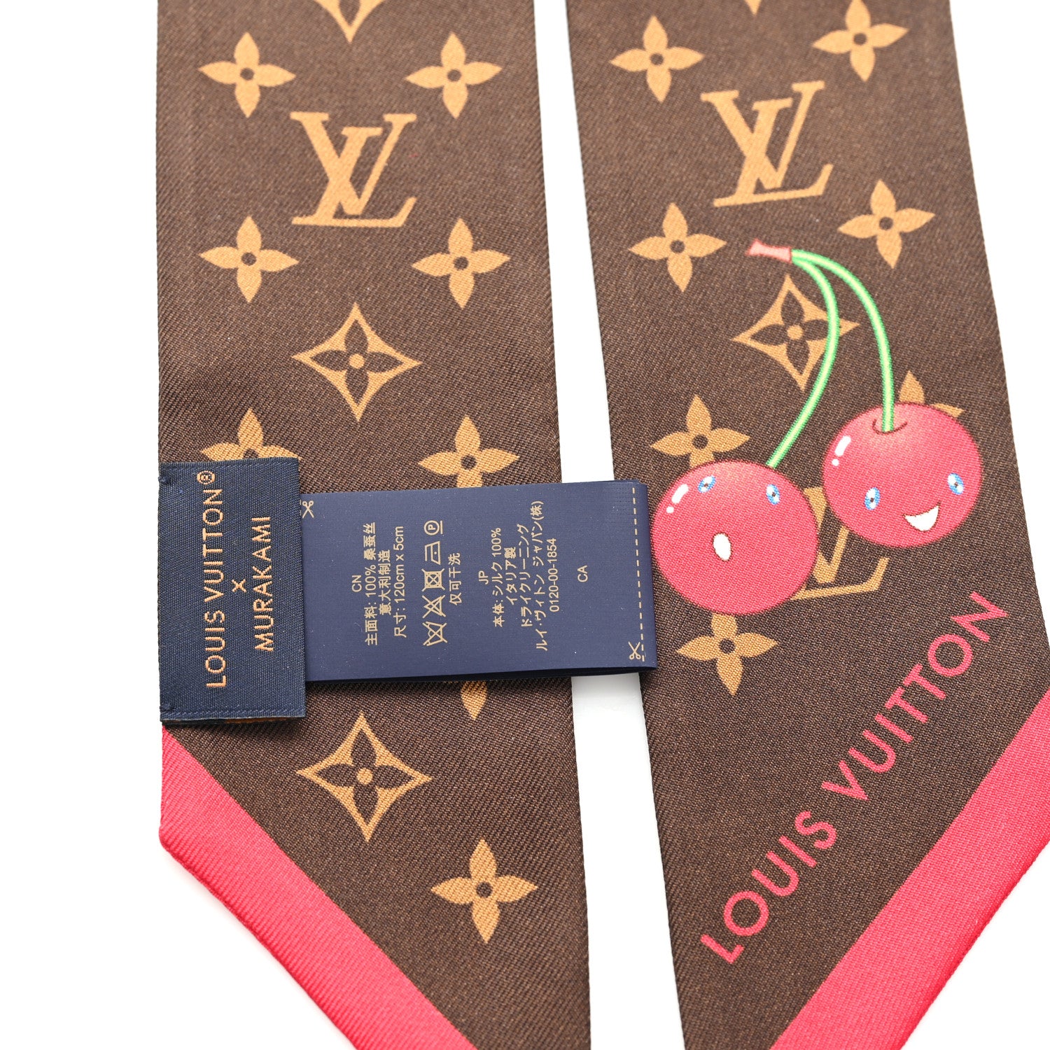 Louis Vuitton LV X TM Silk Monogram Cerises Bandeau Brown 1814889