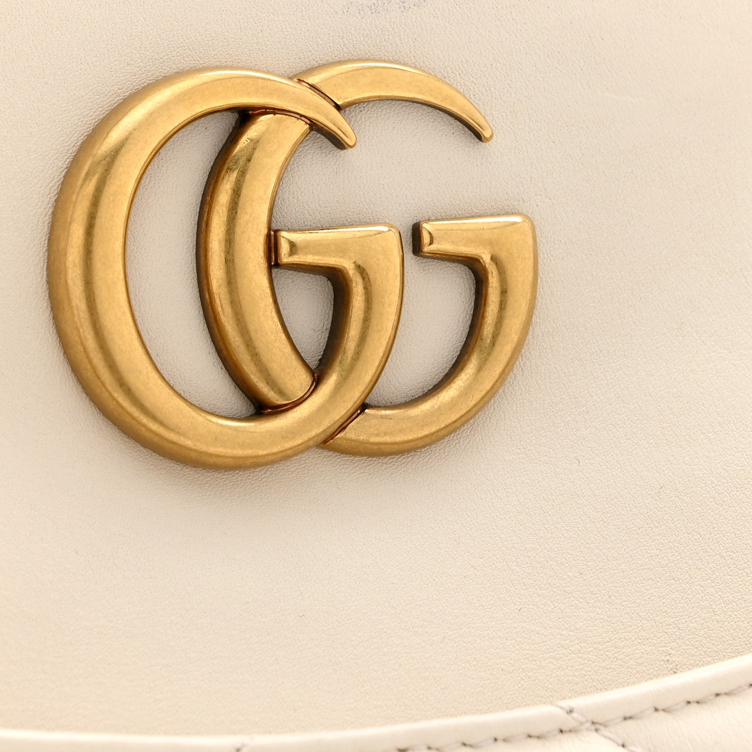 Gucci Calfskin Matelasse Medium GG Marmont Open Top Shoulder Bag White 12 of 12
