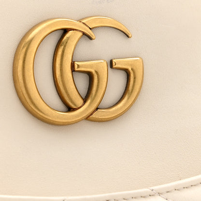 Gucci Calfskin Matelasse Medium GG Marmont Open Top Shoulder Bag White 12 of 12