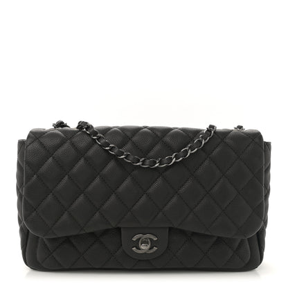 Chanel Caviar Quilted Large Now and Forever Flap Black 1 of 12