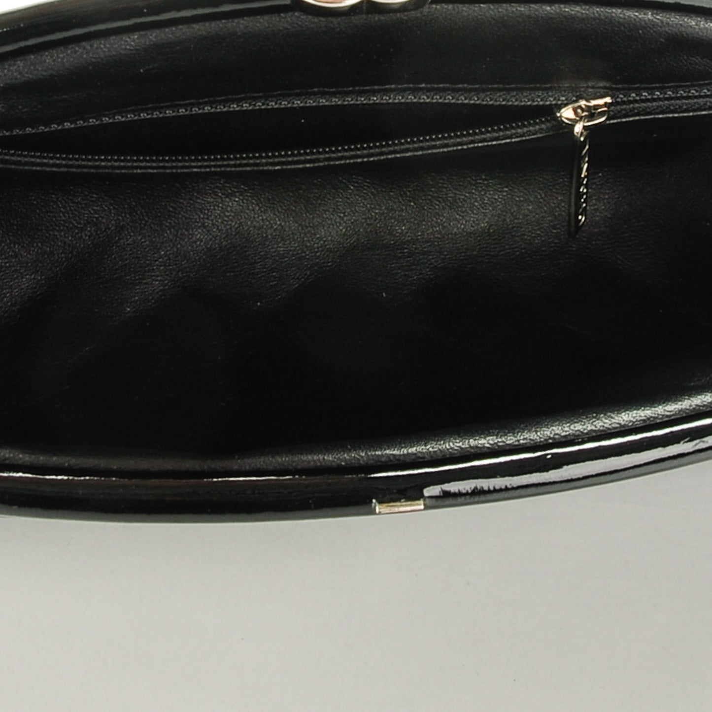 Distressed Patent Quilted Timeless Clutch Black