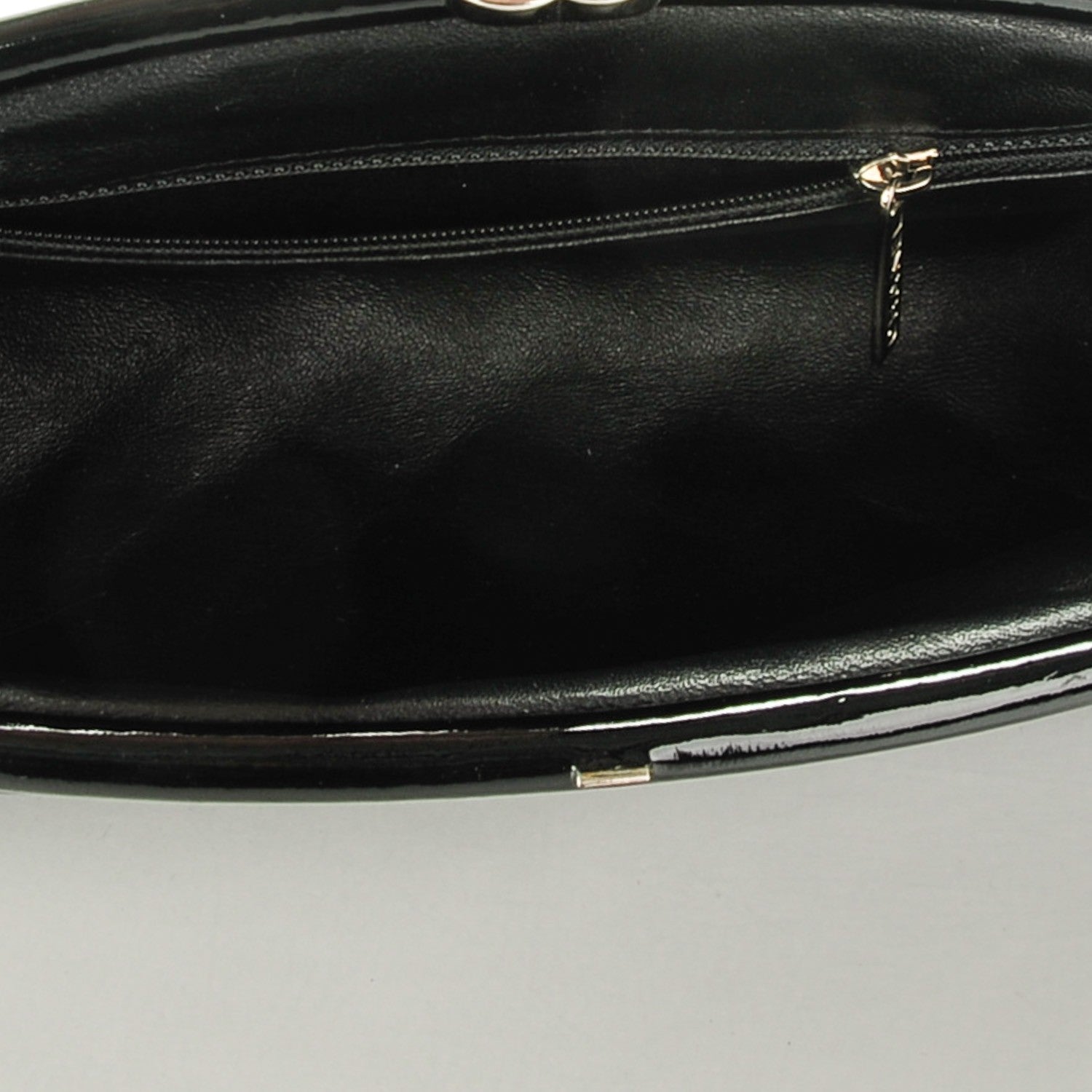 Chanel Distressed Patent Quilted Timeless Clutch Black 5 of 7