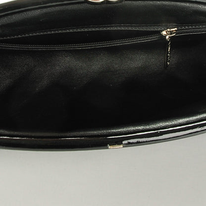 Chanel Distressed Patent Quilted Timeless Clutch Black 5 of 7