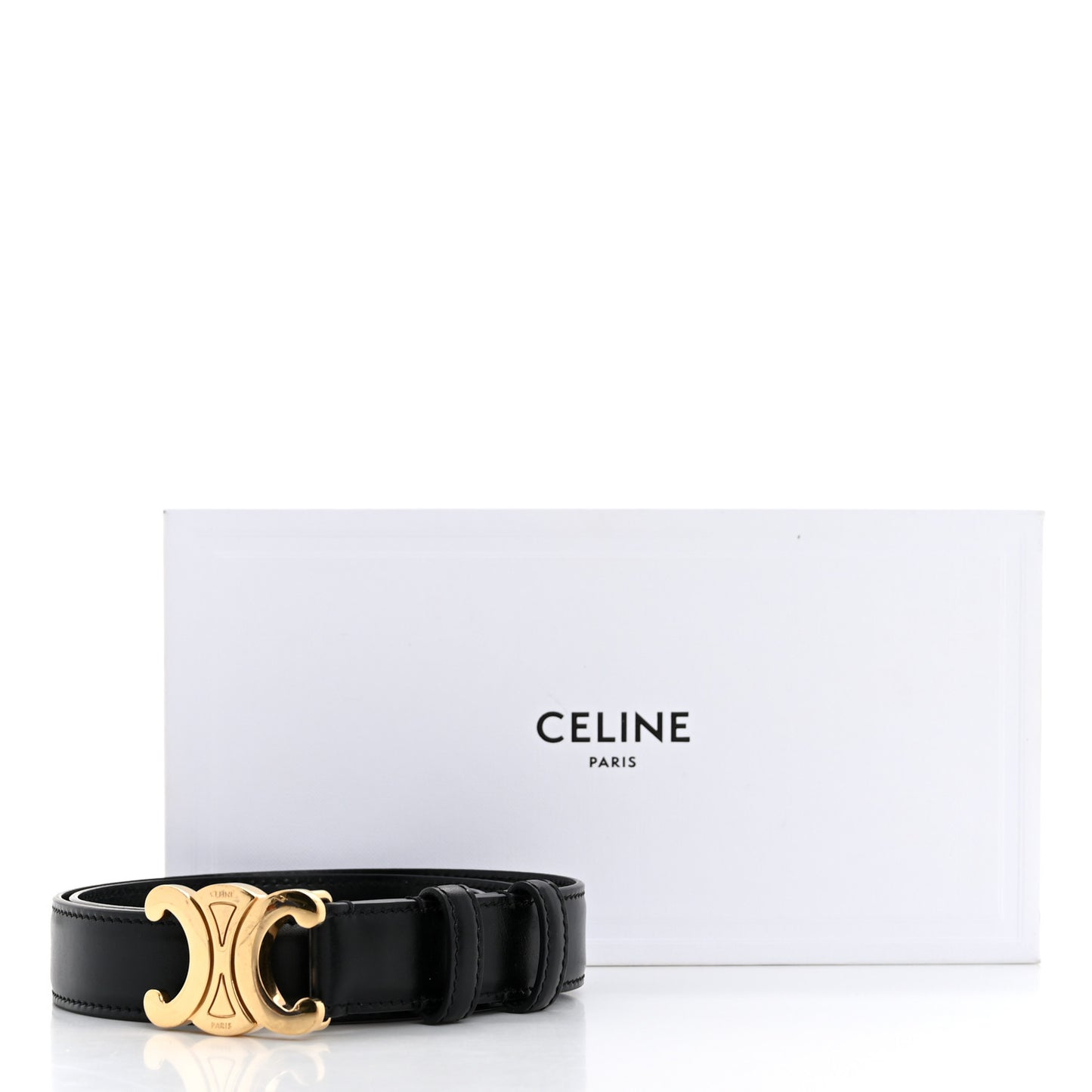 Box Calfskin Small 25mm Triomphe Belt 75 30 Black