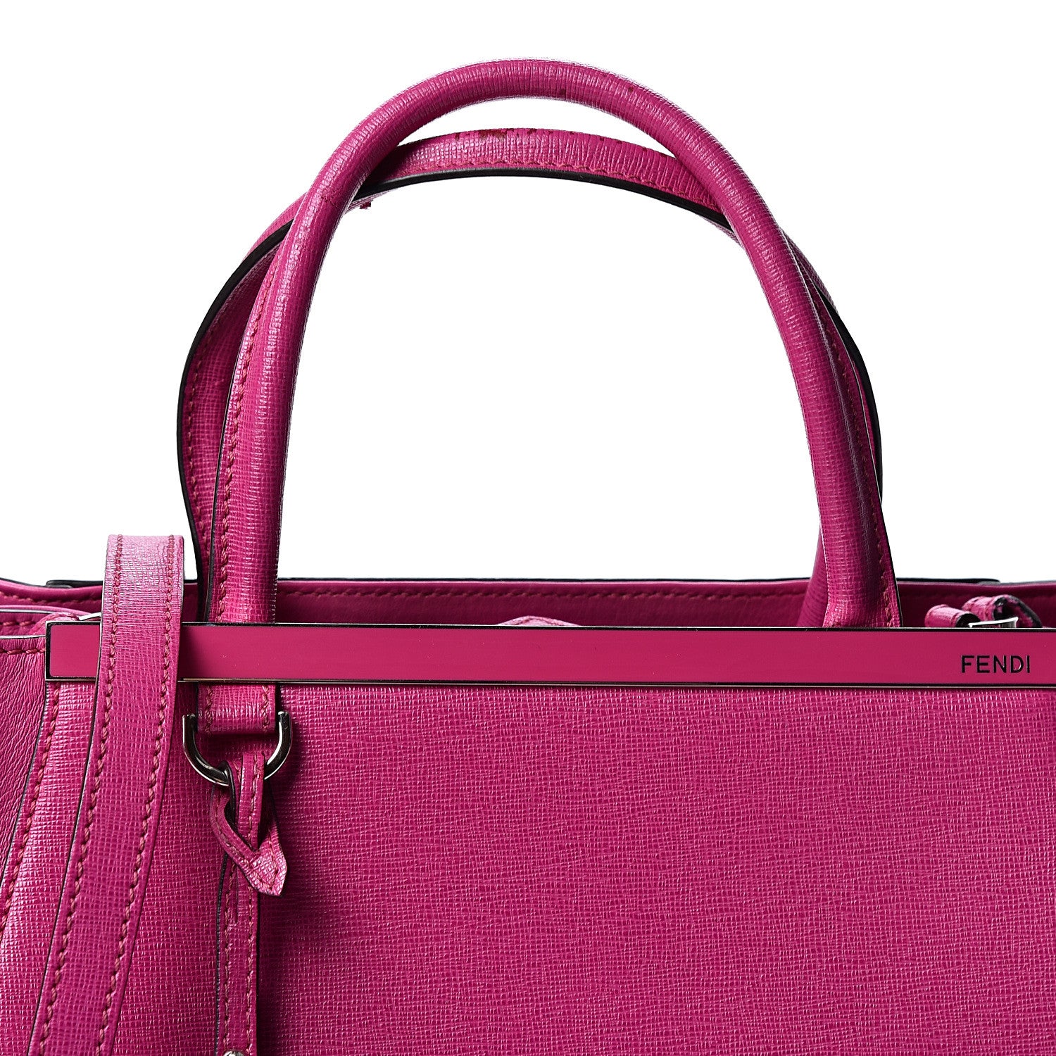 Fendi Vitello Elite Petite 2Jours Tote Magenta 6 of 10