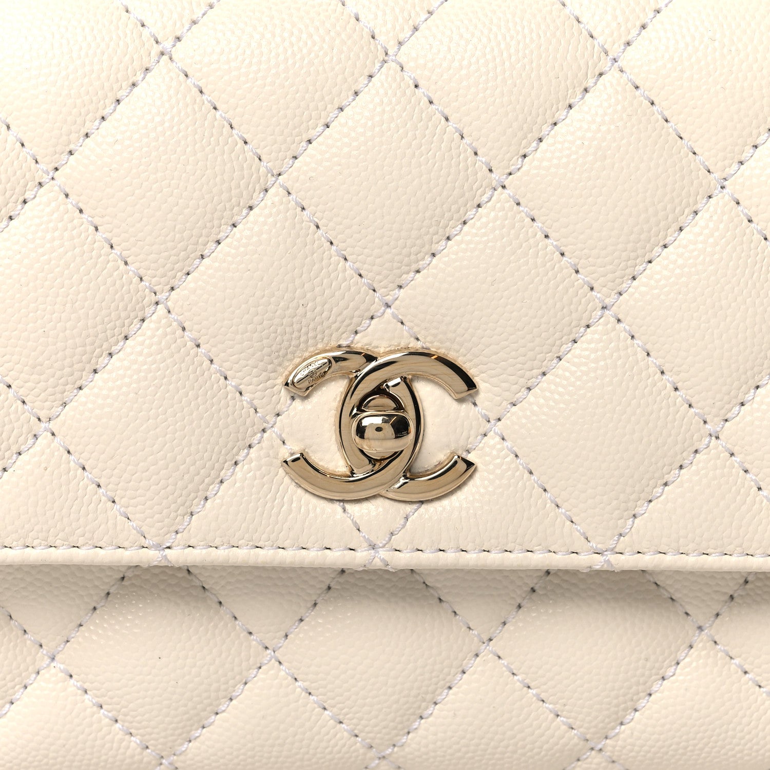 Chanel Caviar Quilted Mini Coco Handle Flap White 8 of 13
