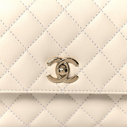 Chanel Caviar Quilted Mini Coco Handle Flap White 8 of 13