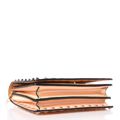 Valentino Garavani Vitello Native Couture 1975 Rockstud Wallet on Chain Mandarin Sorbet 4 of 11