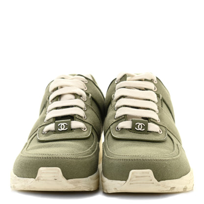 Chanel Canvas Womens Sneakers 38.5 Green 2 of 15