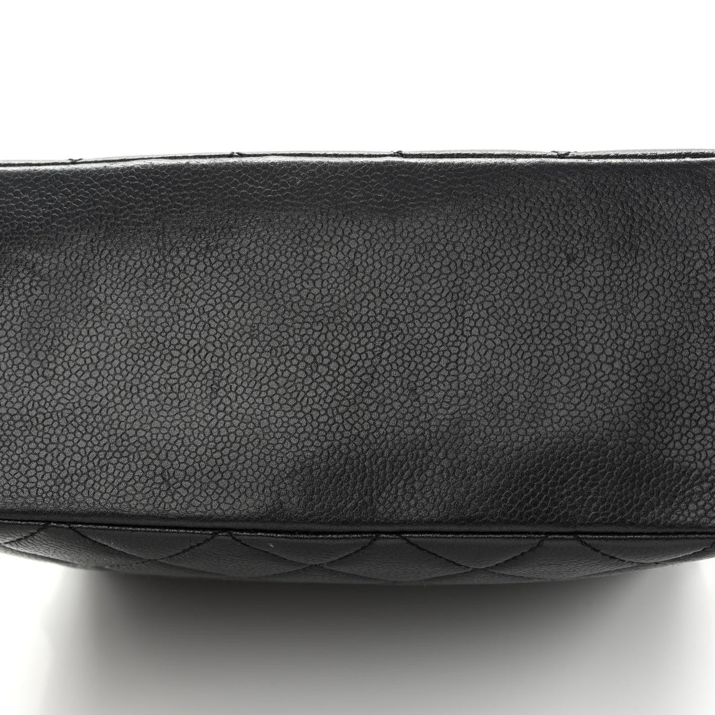Caviar Quilted Flap Shoulder Bag Black Black