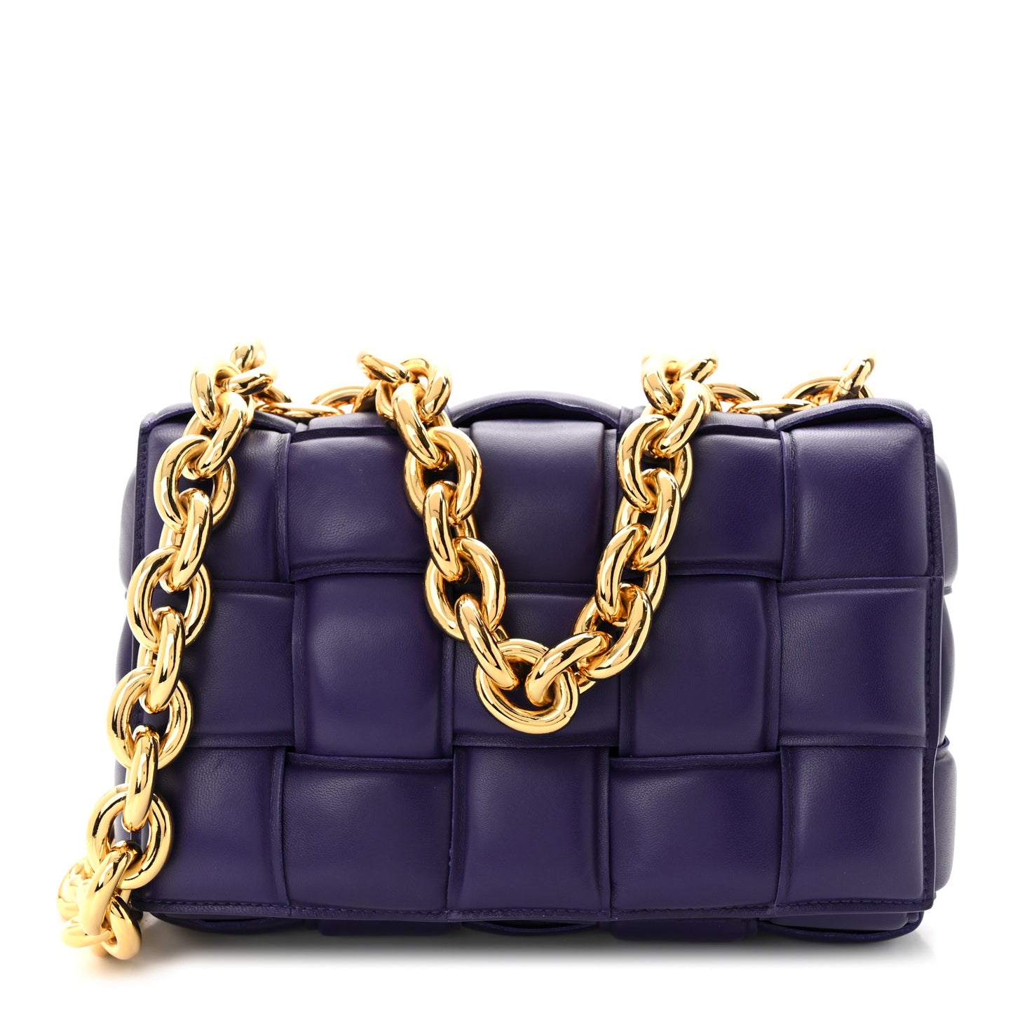 Lambskin Maxi Intreccio Padded Chain Cassette Crossbody Bag Unicorn