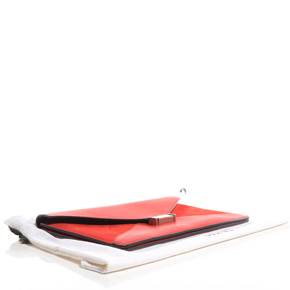 Celine Leather Suede Diamond Clutch Red 4 of 8