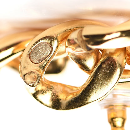Chanel Metal CC Pick Drop Earrings Gold 3 of 4