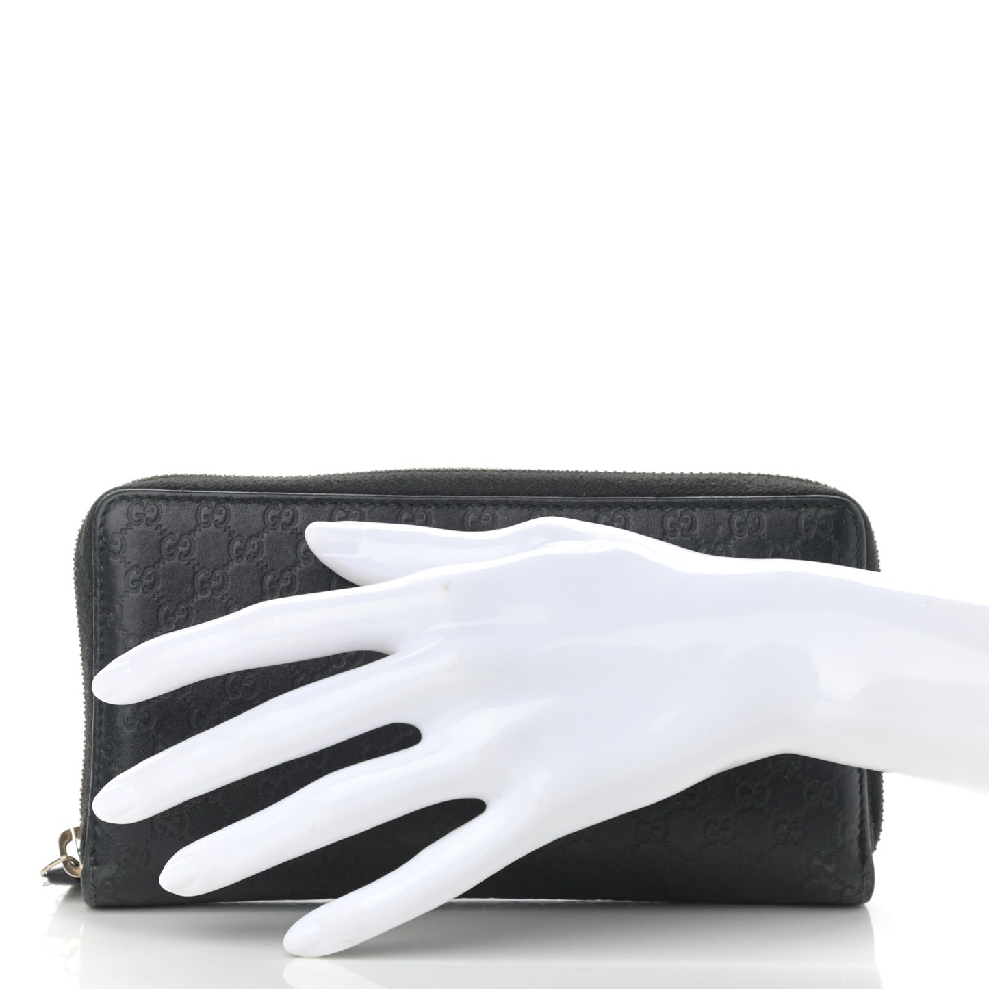 Microguccissima Bow Zip Around Wallet Black