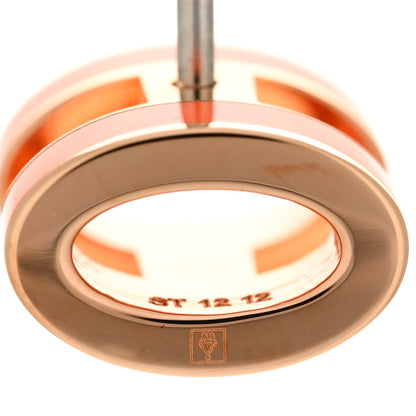 Hermes Rose Gold Lacquered Mini Pop H Earrings Orange Soie 5 of 7