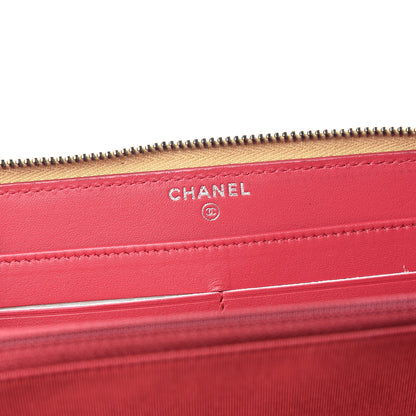 Chanel Metallic Aged Calfskin Quilted Large Gabrielle Zip Around Wallet Gold 5 of 7