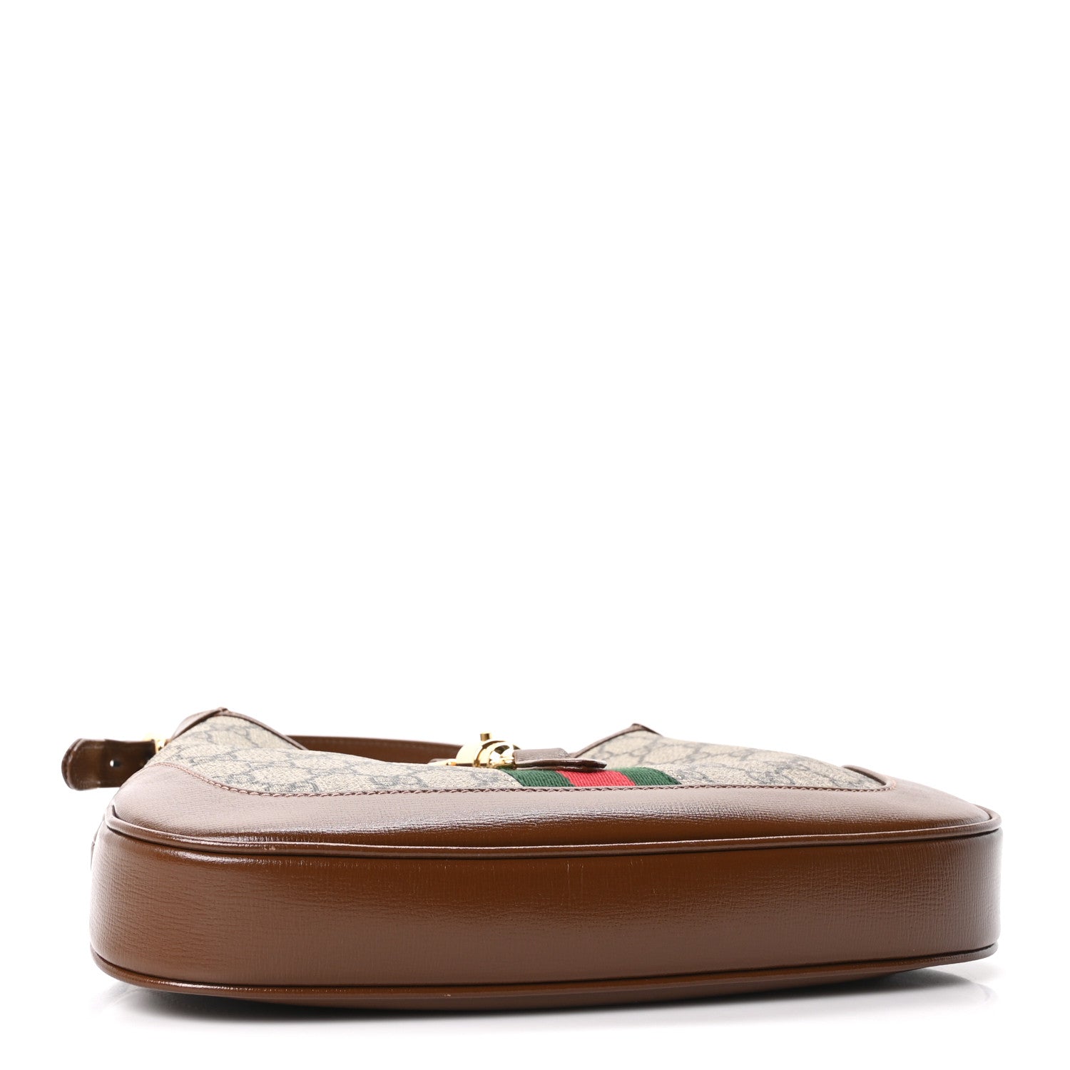 Gucci GG Supreme Monogram Azalea Calfskin Web Small Jackie 1961 Hobo Beige Ebony Brown Sugar 4 of 11