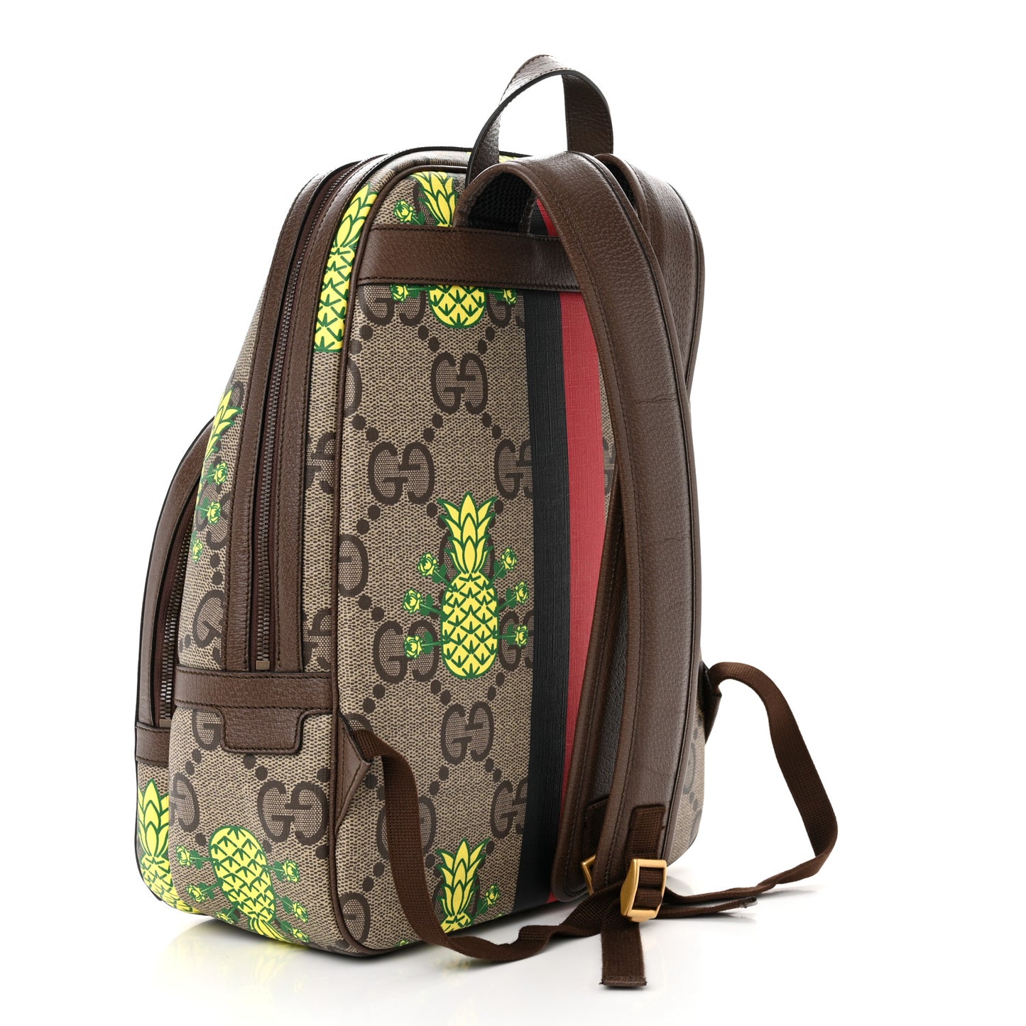 Jumbo GG Supreme Monogram Textured Dollar Calfskin Small Pineapple What's Inside Retro Interlocking G Backpack Beige Ebony Green Pink New Acero