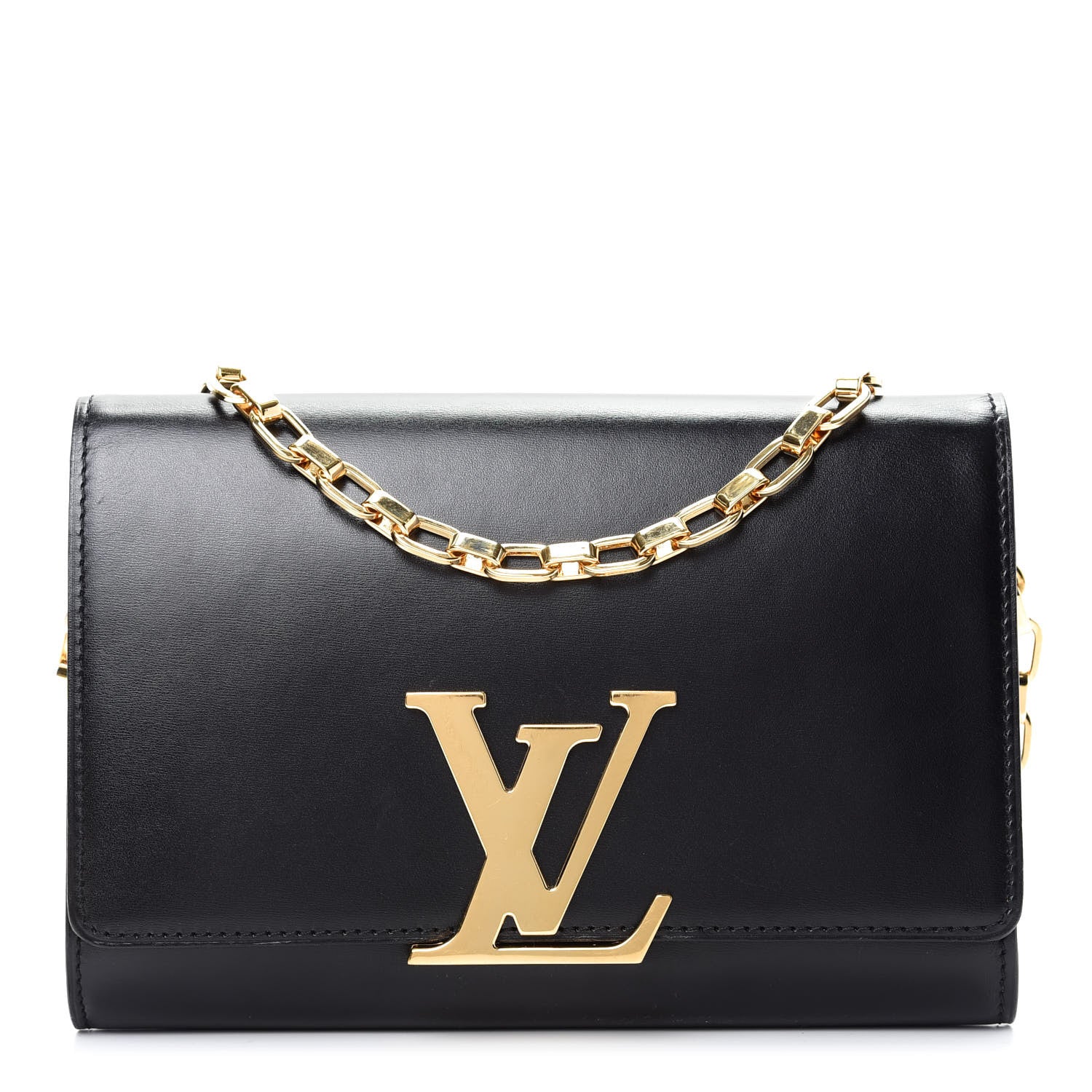 Louis Vuitton Calfskin Chain Louise MM Black 1 of 10
