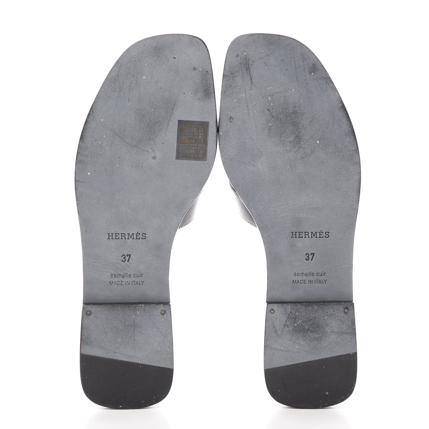 Box Calfskin Oran Sandals 37 Black